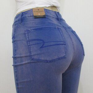 New American Eagle Jeans Size 4 Purple Sky High Jegging Denim